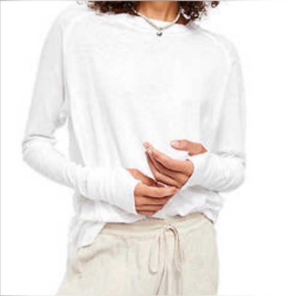 Free People We The People Arden Tee Long Sleeve Tunic Optic White Small - Picture 6 of 8